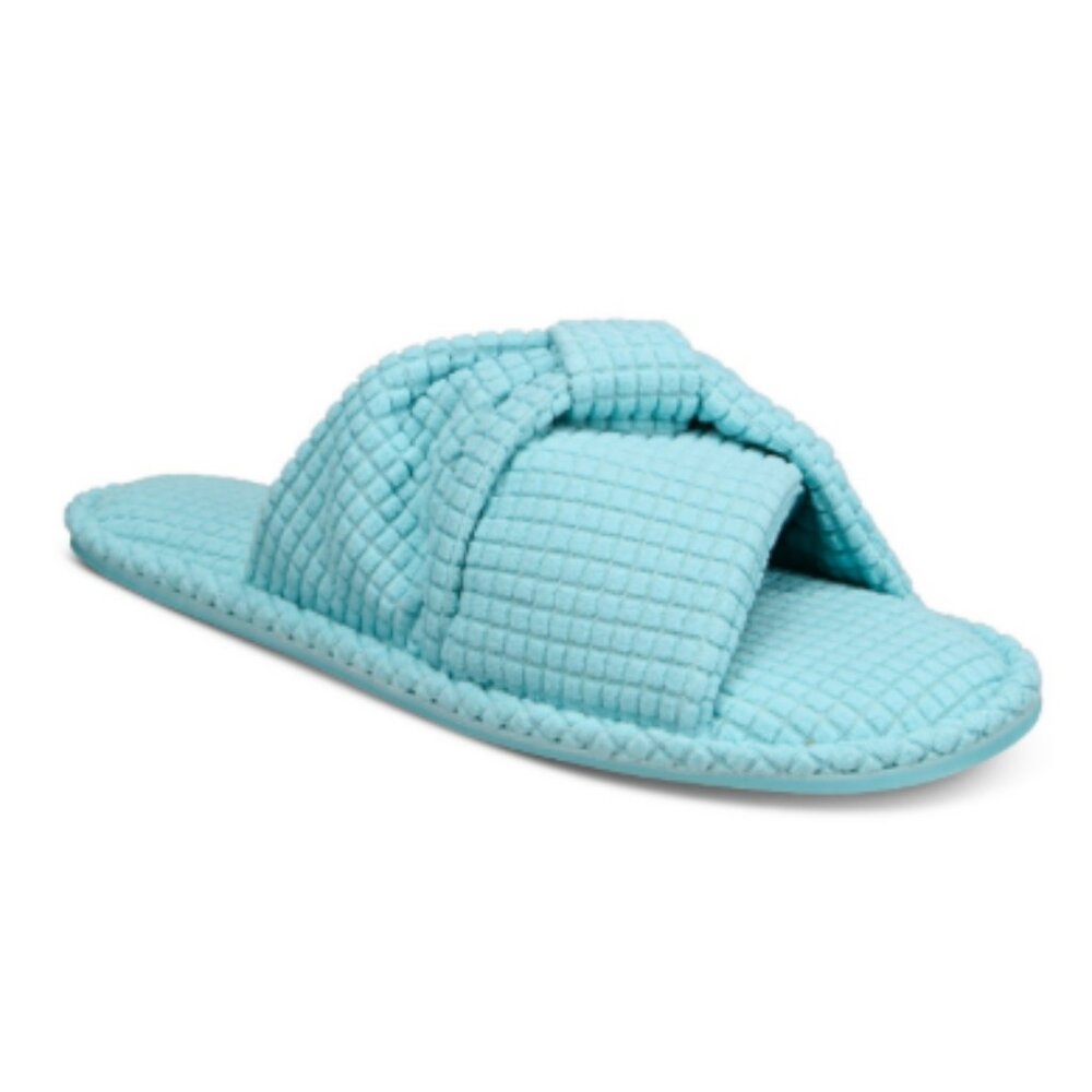 NWT Charter Club Women's Textured Knot-Top Slippers Etched Glass